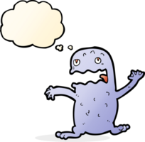 cartoon funny frog with thought bubble png