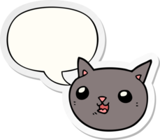 cartoon cat with speech bubble sticker png