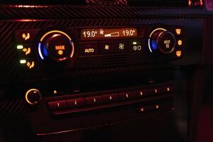 Car dashboard dark ventilation control panel photo