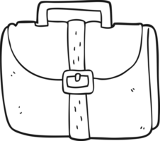 Hand gezeichnet schwarz und Weiß Karikatur alt Arbeit Tasche png