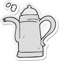 sticker of a cartoon coffee kettle png