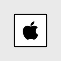 manzana icono en de moda plano estilo aislado en gris antecedentes. manzana icono página símbolo para tu web sitio diseño manzana icono logo, aplicación, ui manzana icono ilustración, vector