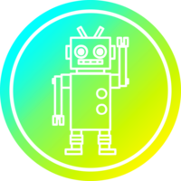 dancing robot circular icon with cool gradient finish png