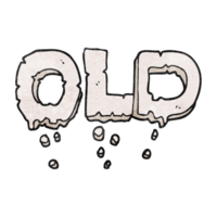 hand textured cartoon word old png