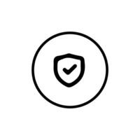 Shield check mark icon. Protection approve sign. Safe icon vector