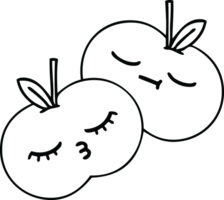 line drawing cartoon of a juicy apple png