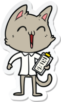 sticker of a happy cartoon cat png