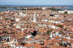 Mantova Italy 10 09 2023 . Red tiled roofs in the city of Mantua. photo