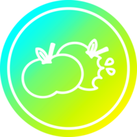 gebissen Äpfel kreisförmig Symbol mit cool Gradient Fertig png