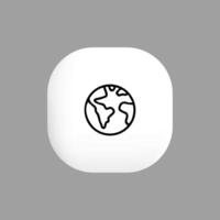 World planet icon outline style vector