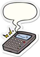 cartoon calculator with speech bubble sticker png