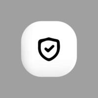 Shield check mark icon. Protection approve sign. Safe icon vector