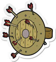 sticker of a shield full of arrows png