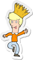 sticker of a cartoon man wearing paper crown png