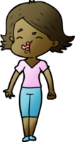 cartoon girl pulling face png