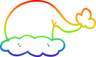 arco iris degradado línea dibujo de un dibujos animados Papa Noel sombrero png