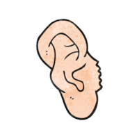 hand textured cartoon ear png