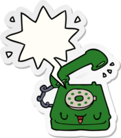 cute cartoon telephone with speech bubble sticker png