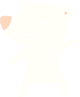 arrabbiato polare orso piatto colore stile cartone animato png