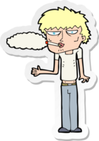 sticker of a cartoon smoker png