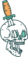 iconico tatuaggio stile Immagine di un' cranio png