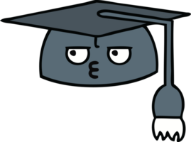 linda dibujos animados de un graduación sombrero png