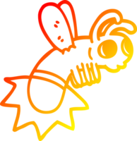 warm gradient line drawing of a cartoon glow bug png
