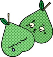 komisk bok stil tecknad serie av en grön päron png