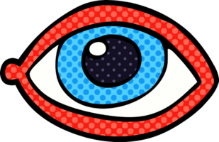 Cartoon-Doodle-Auge starrt an png