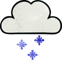 rétro grunge texture dessin animé de une neige nuage png