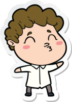 sticker of a cartoon man pouting png