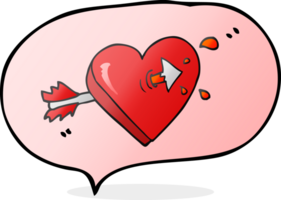 hand drawn speech bubble cartoon arrow through heart  hand drawn speech bubble cartoon png