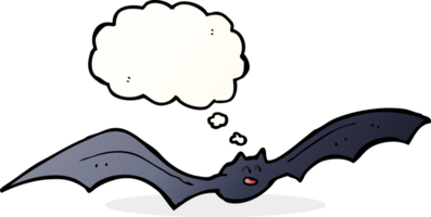 Cartoon-Fledermaus mit Gedankenblase png