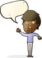 cartoon unhappy boy with speech bubble png