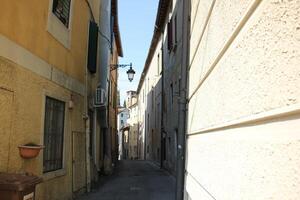 Narrow street in a big city. photo