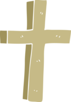 Cartoon-Doodle Holzkreuz png