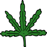 foglia di marijuana di doodle del fumetto png