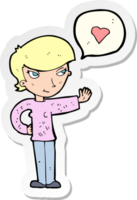 sticker of a cartoon woman in love png