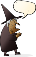 cartoon ugly old witch with speech bubble png