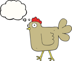 hand drawn thought bubble cartoon chicken png