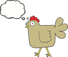 main tiré pensée bulle dessin animé poulet png