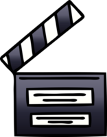 gradient shaded cartoon of a director clapper png