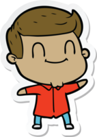 sticker of a cartoon friendly man png