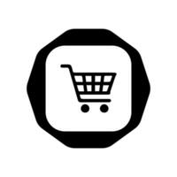 Shopping cart icon, flat design. Isolated on white background. Collection of web icon for online store, from various cart icons in various shape. vector