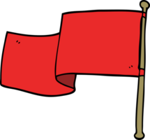 cartoon doodle red flag png