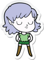 sticker of a cartoon elf girl png