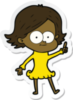 sticker of a happy cartoon girl png