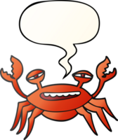 cartoon crab with speech bubble in smooth gradient style png