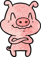 nervous cartoon pig png