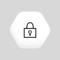 Lock icon. Blocking icon. Closed padlock. Protection symbol. Isolated raster pictogram vector